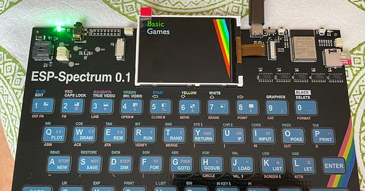 Announcing the ESP32 ZX Spectrum - by Chris Greening
