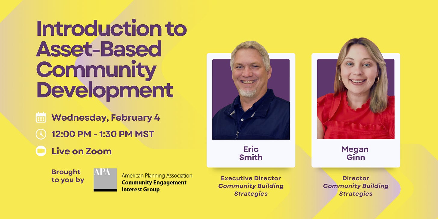 Asset-Based Community Development Training and a Chance to Shape Our ...