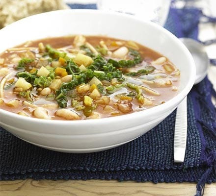 Minestrone soup in bowl Minestrone soup in bowl