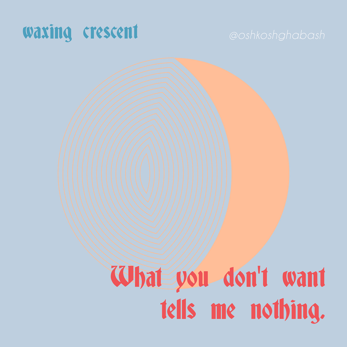 What you don't want tells me nothing? What you don't want tells me nothing?