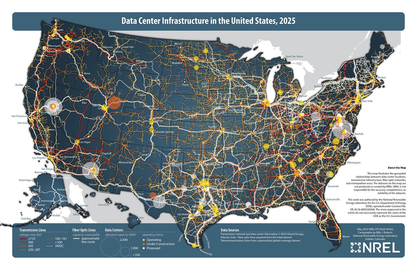 data center infrastructure in the US map