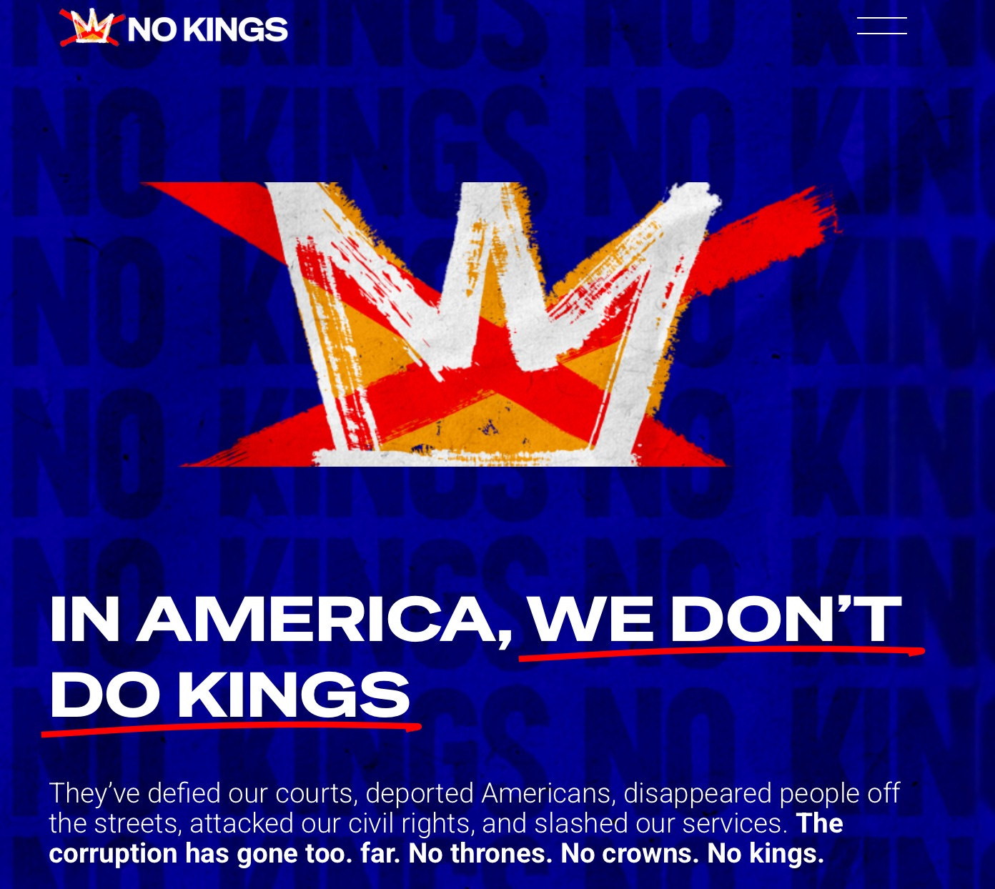In America we don't do kings! 