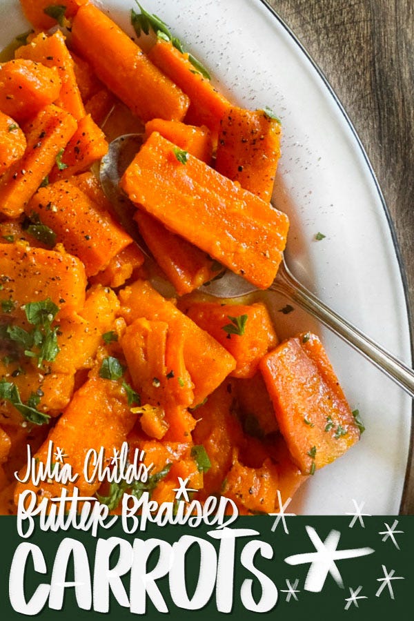 Julia Child’s Butter-Braised Carrots – A Simple, Classic Side Dish That Melts in Your Mouth. Find the recipe on Shutterbean.com 