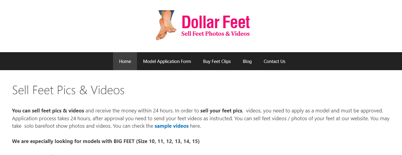 selling feet pics on dollar feet