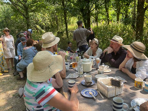 a tea party on the great oak table with Elizabeth-Jane Baldry
