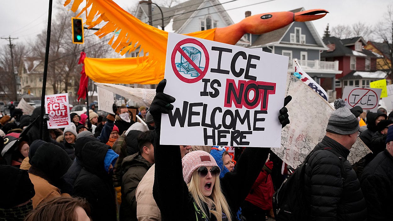 Protesters assemble after shootings in Minnesota, Oregon