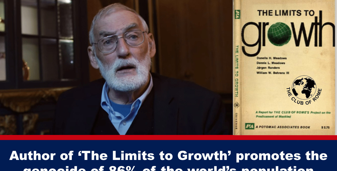 Ο Συγγραφέας Του Βιβλίου «Τα Όρια Της Ανάπτυξης» Προωθεί Τη Γενοκτονία Του 86% Του Παγκόσμιου Πληθυσμού
