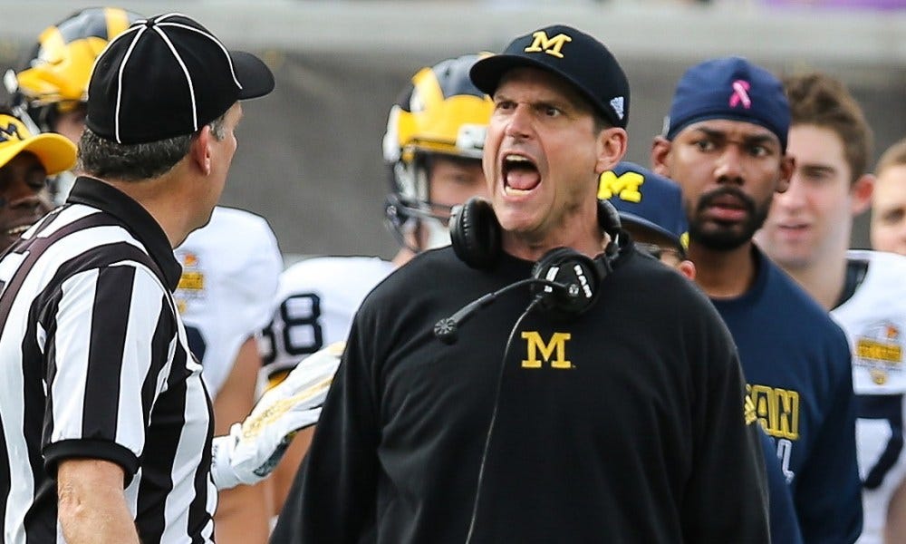Watch Jim Harbaugh's final sideline tantrum of the season | For The Win