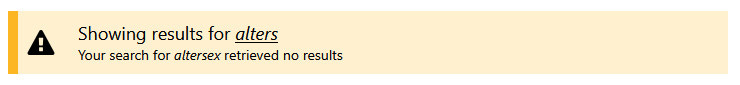 A screenshot from a Pubmed search for "altersex." There were zero results.