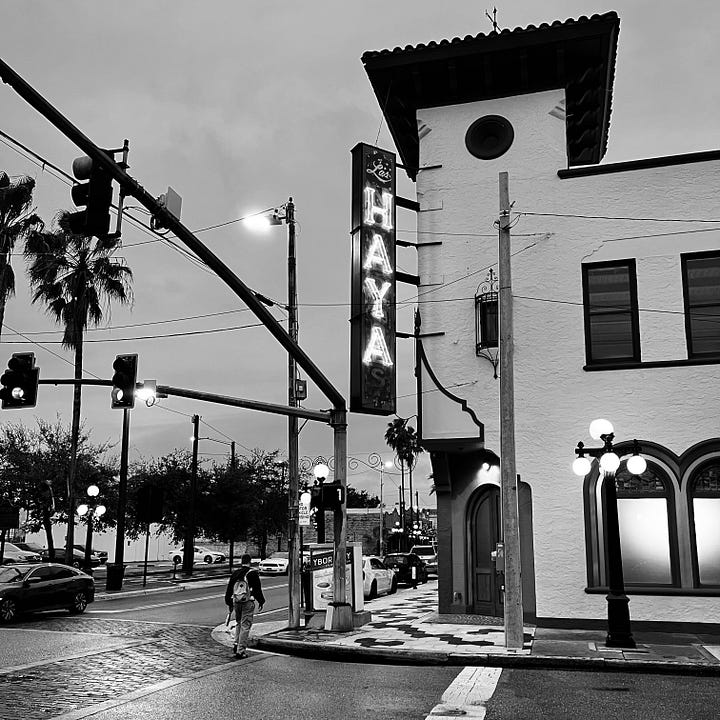 sign, lights, trees, streets
