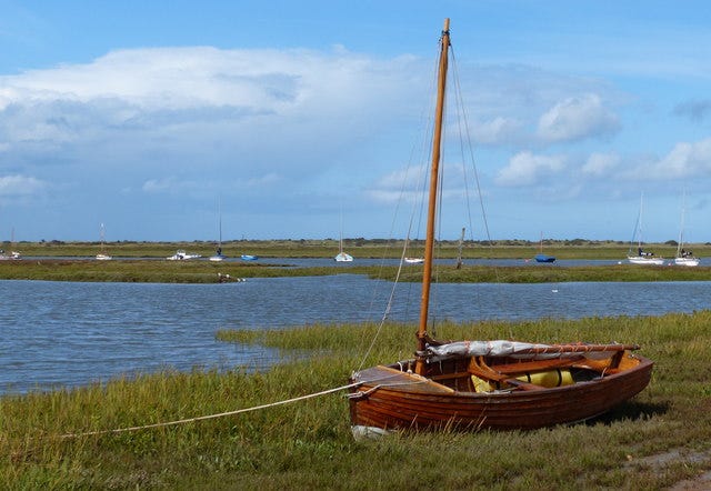 Boat at Brancaster Staithe harbour