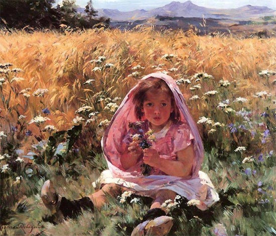 Little Girl in a Field of Barley, Marie Lucas Robiquet Little Girl in a Field of Barley, Marie Lucas Robiquet