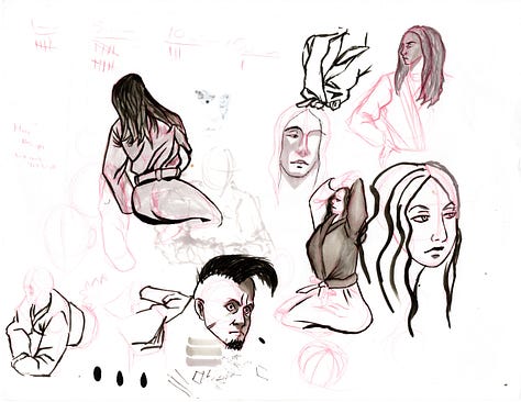 Gallery of sketch drawing showcasing a variety of different model in different poses.