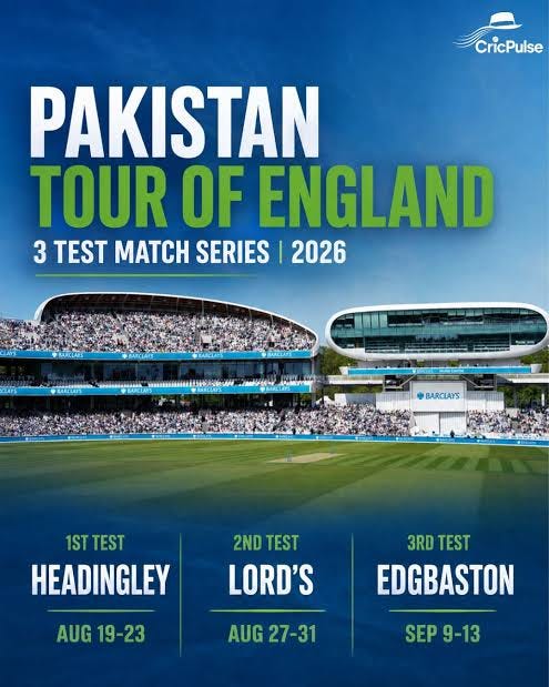 England vs Pakistan 2nd Test Match at Lord's Cricket Stadium on August 27,  2026