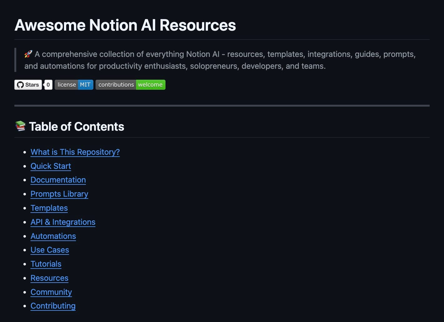 GitHub Repository - Awesome Notion AI Resources