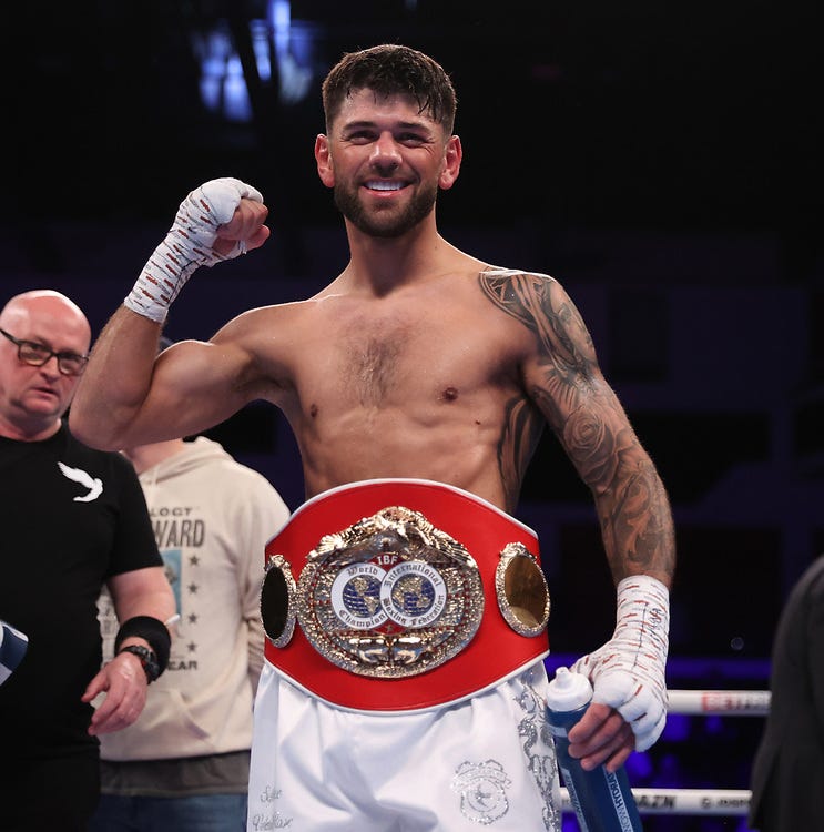 Cardiff, UK: Kenichi Ogawa vs Joe Cordina, IBF Super-Featherweight World Title.<br />
4 June 2022<br />
Picture By Mark Robinson Matchroom Boxing<br />
Joe Cordina wins