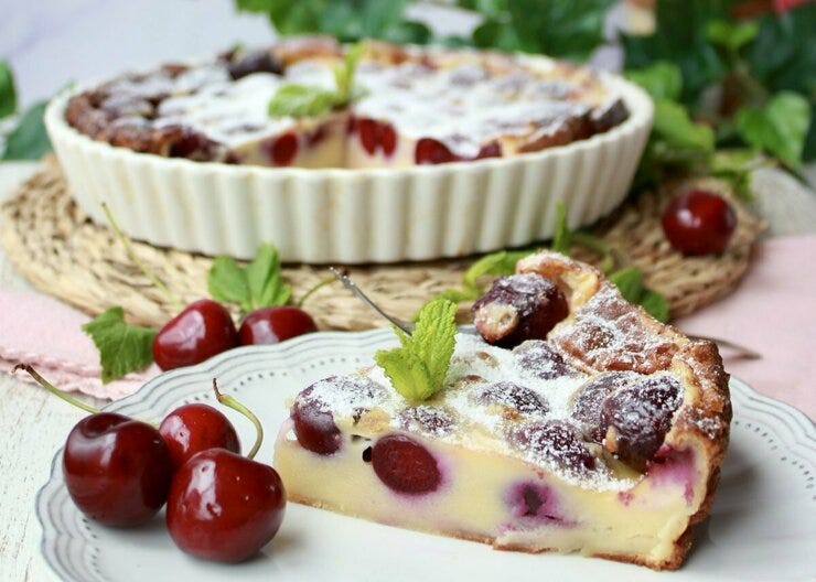 Clafoutis o tarta de cerezas francesa