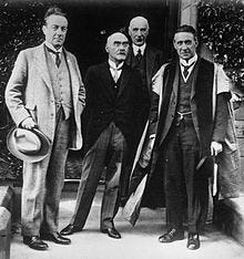 Kipling (second from left) as rector of the University of St Andrews, Scotland in 1923 Kipling (second from left) as rector of the University of St Andrews, Scotland in 1923