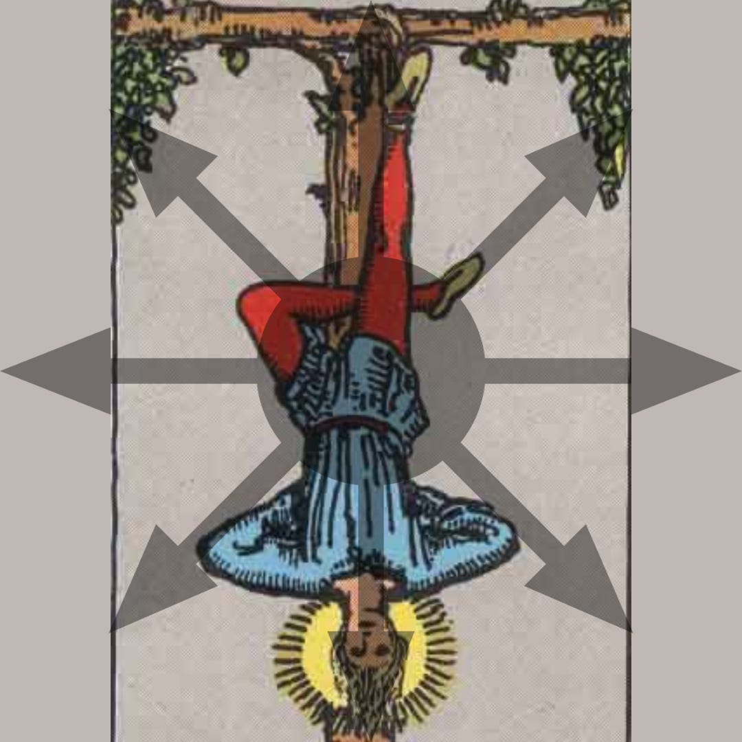 Hanged man and the chaos star representing how chaos magic can overcome the ego Hanged man and the chaos star representing how chaos magic can overcome the ego