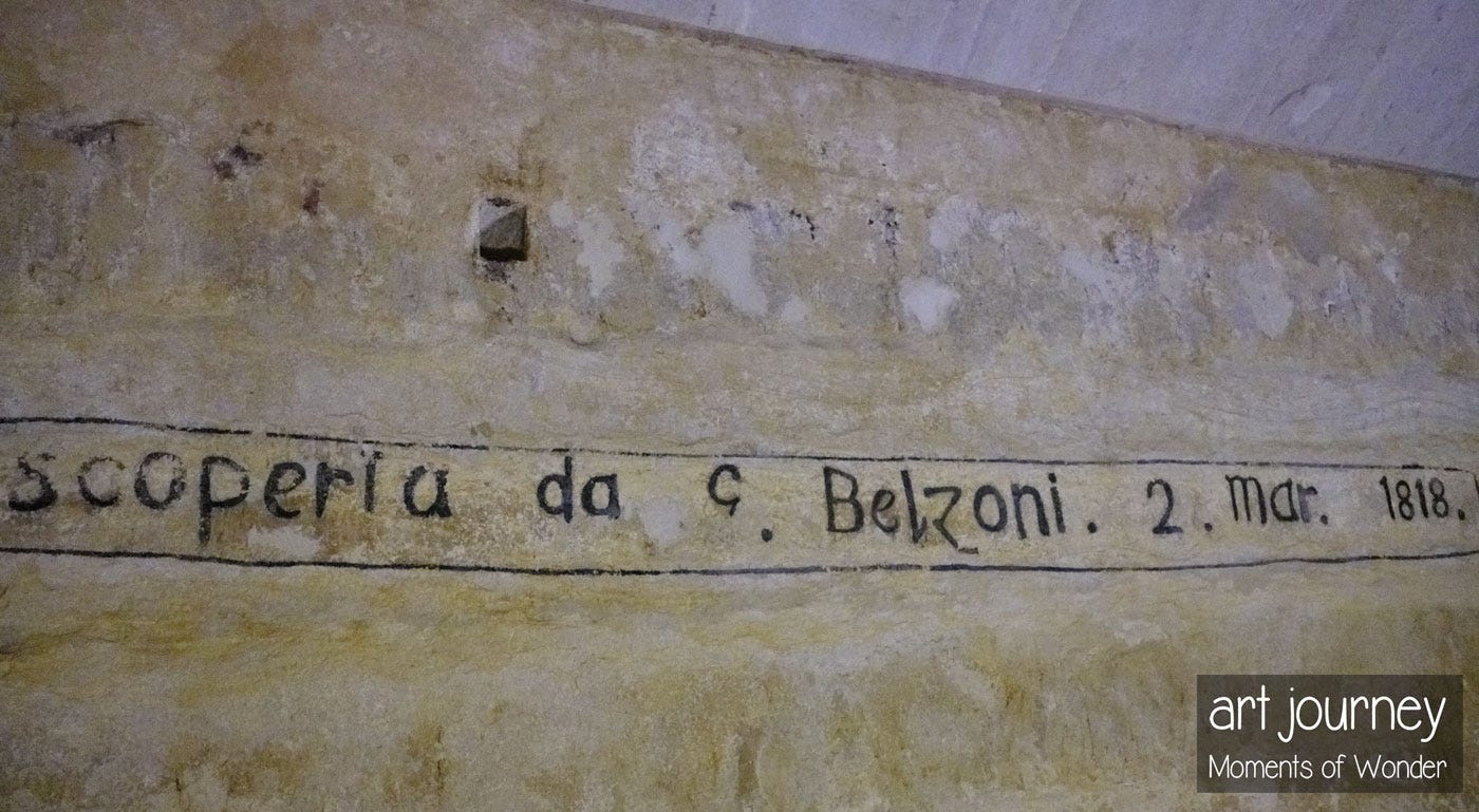 Belzoni Khafre pyramid inscription