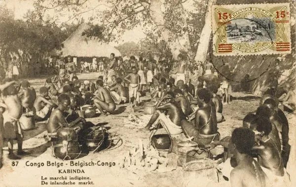Market Scene at Kabinda, Belgian Congo. Art Prints from Mary Evans
