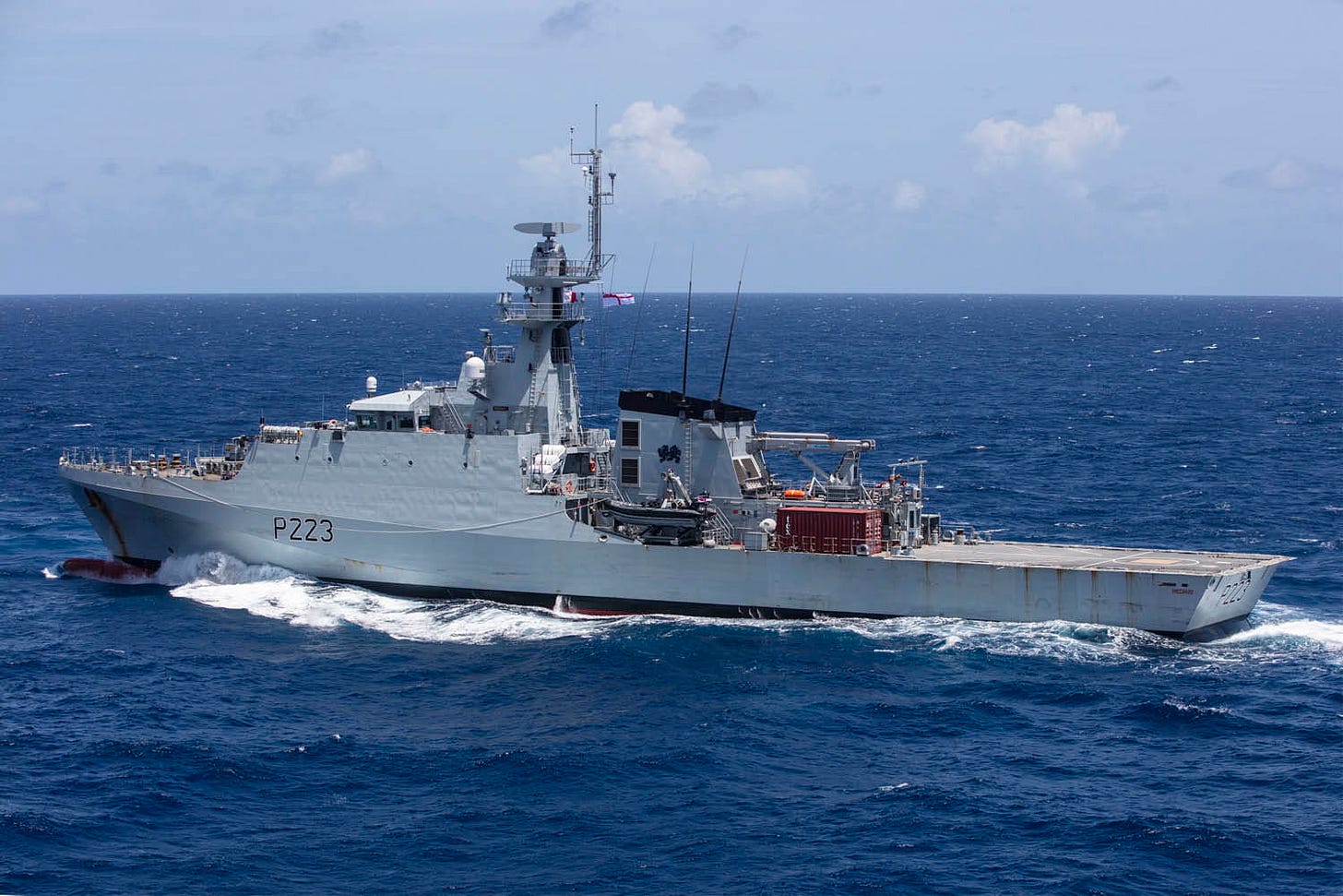 HMS Medway operating in the Falkland Islands as part of the UK’s South Atlantic presence and a potential future Hybrid Navy test environment.