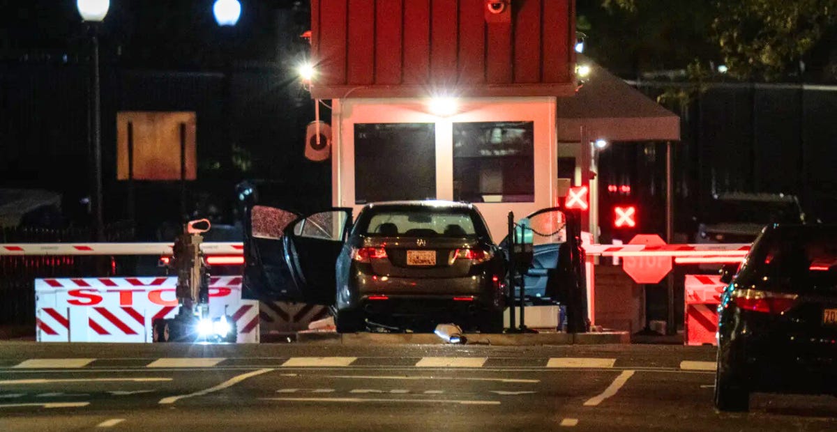 Suspect Arrested For Ramming Car Into White House Barricade