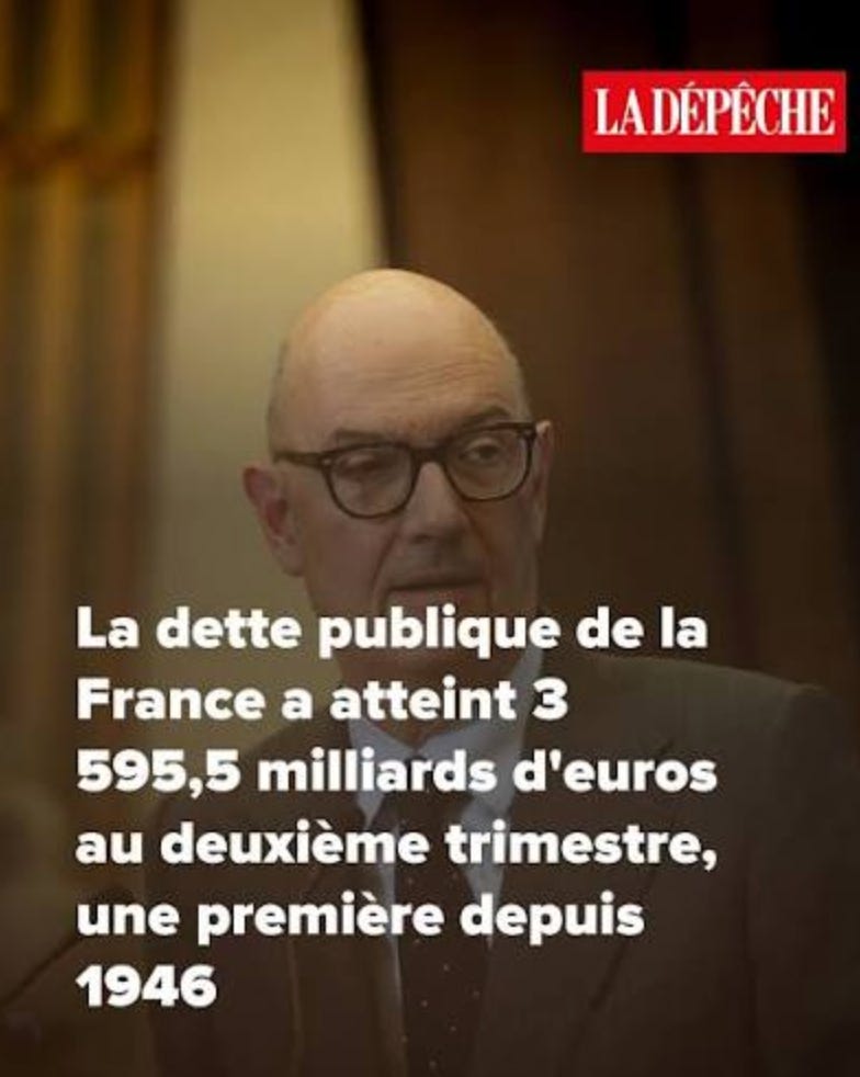 La dette publique de la France a atteint 3 595,5 milliards d'euros au deuxième trimestre