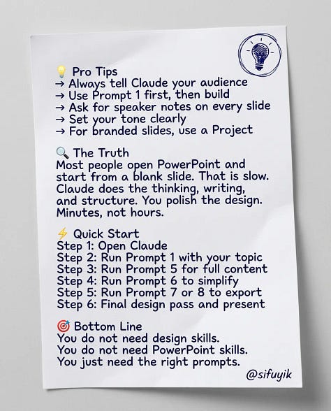 Prompting Slides 8 Prompts to Make Claude Build Full Presentations in Minutes (Not Hours)