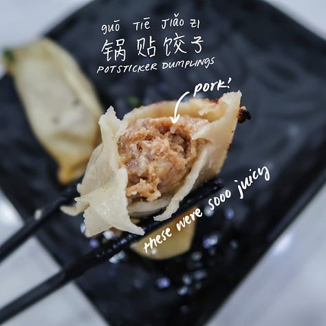 Pan-fried dumplings (锅贴饺子, guōtiē jiǎozi)