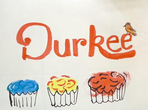 Illustrations of vintage lettering with birds