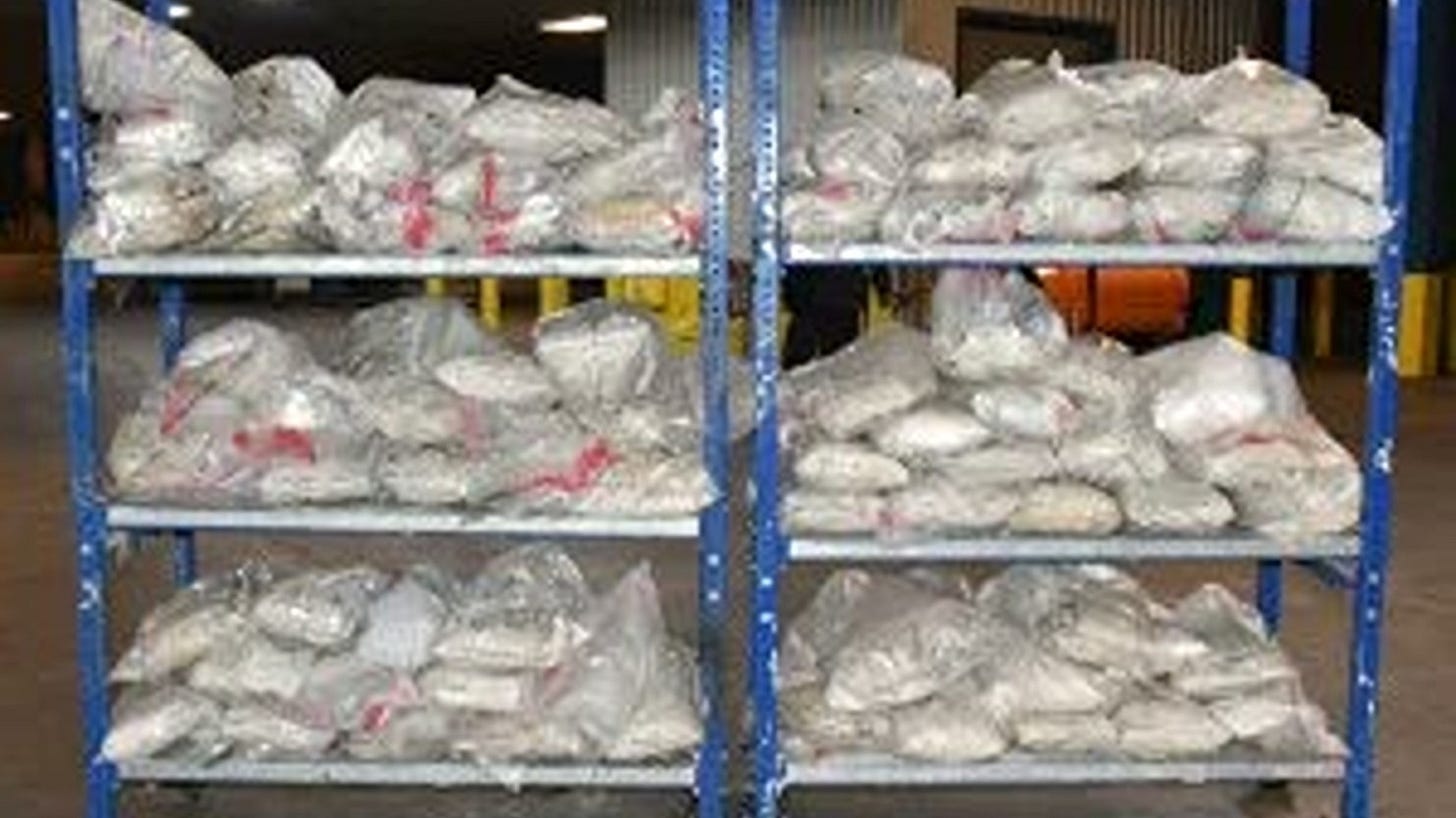 Packages containing nearly 890 pounds of methamphetamine seized by CBP officers on Laredo's World Trade Bridge (Jan. 24, 2025). Packages containing nearly 890 pounds of methamphetamine seized by CBP officers on Laredo's World Trade Bridge (Jan. 24, 2025).