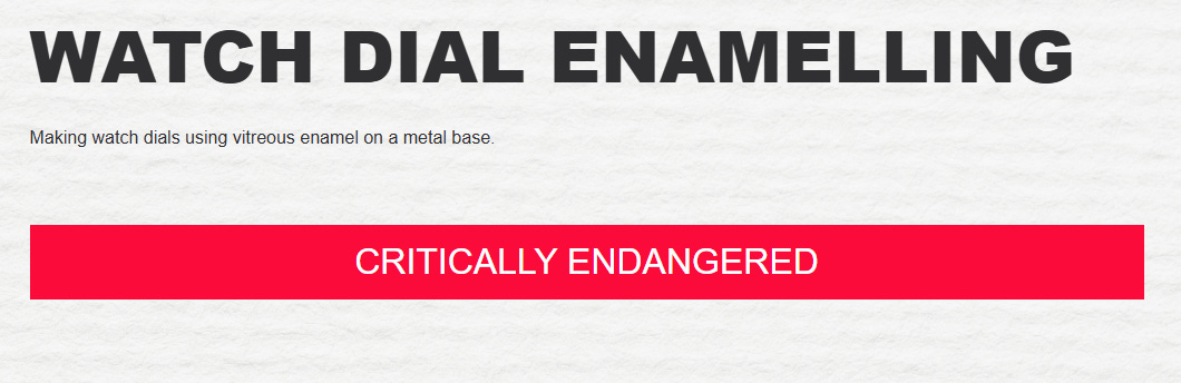 Watch dial enamel - heritage crafts definition  