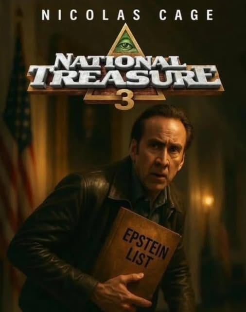 May be an image of 1 person and text that says 'NICOLAS CAGE NATIONAL TREASURE ー3一 3 3-'