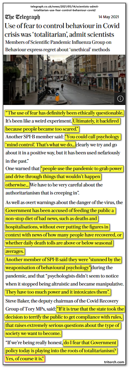 use of fear during covid was totalitarian the telegraph