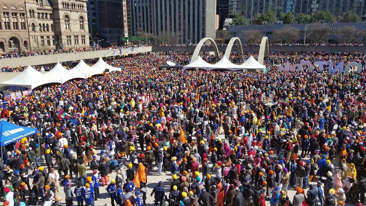 Why So Many People Are in Downtown Toronto Today? Sikh Khalsa Day Parade & Nagar Kirtan ...