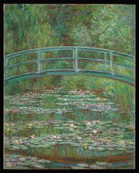 Bridge over a Pond of Water Lilies, Claude Monet (French, Paris 1840–1926 Giverny), Oil on canvas