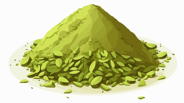 Pile of Matcha Tea Powder with Tea Leaves Vector | Premium AI-generated  vector