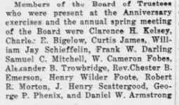 Armstrong at Hampton College 1930 - Board of Trustees