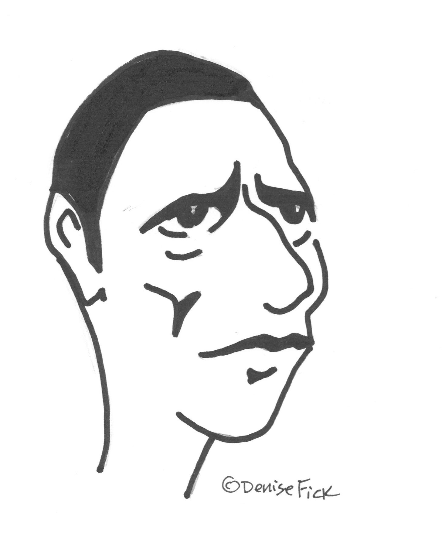 Caricature of former center-back for Manchester United Rio Ferdinand, drawn in pencil and black marker. Caricature of former center-back for Manchester United Rio Ferdinand, drawn in pencil and black marker.