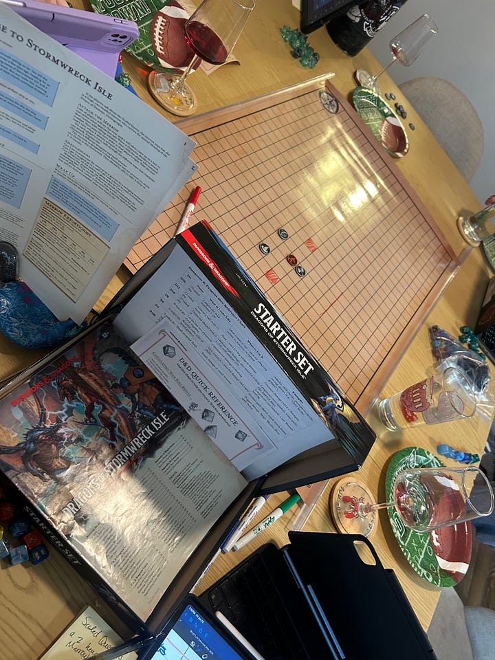 Dungeons and dragons set up