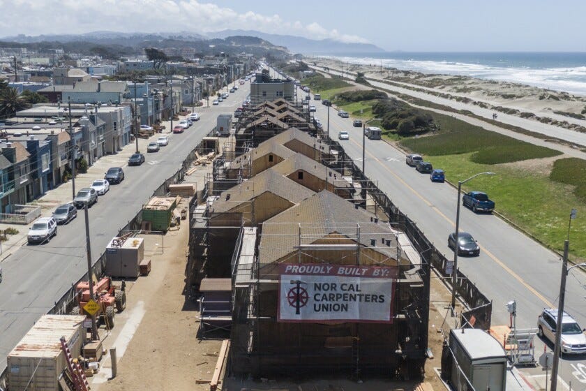 A low-income housing complex being rehabbed at 2206 Great Highway in San Francisco.