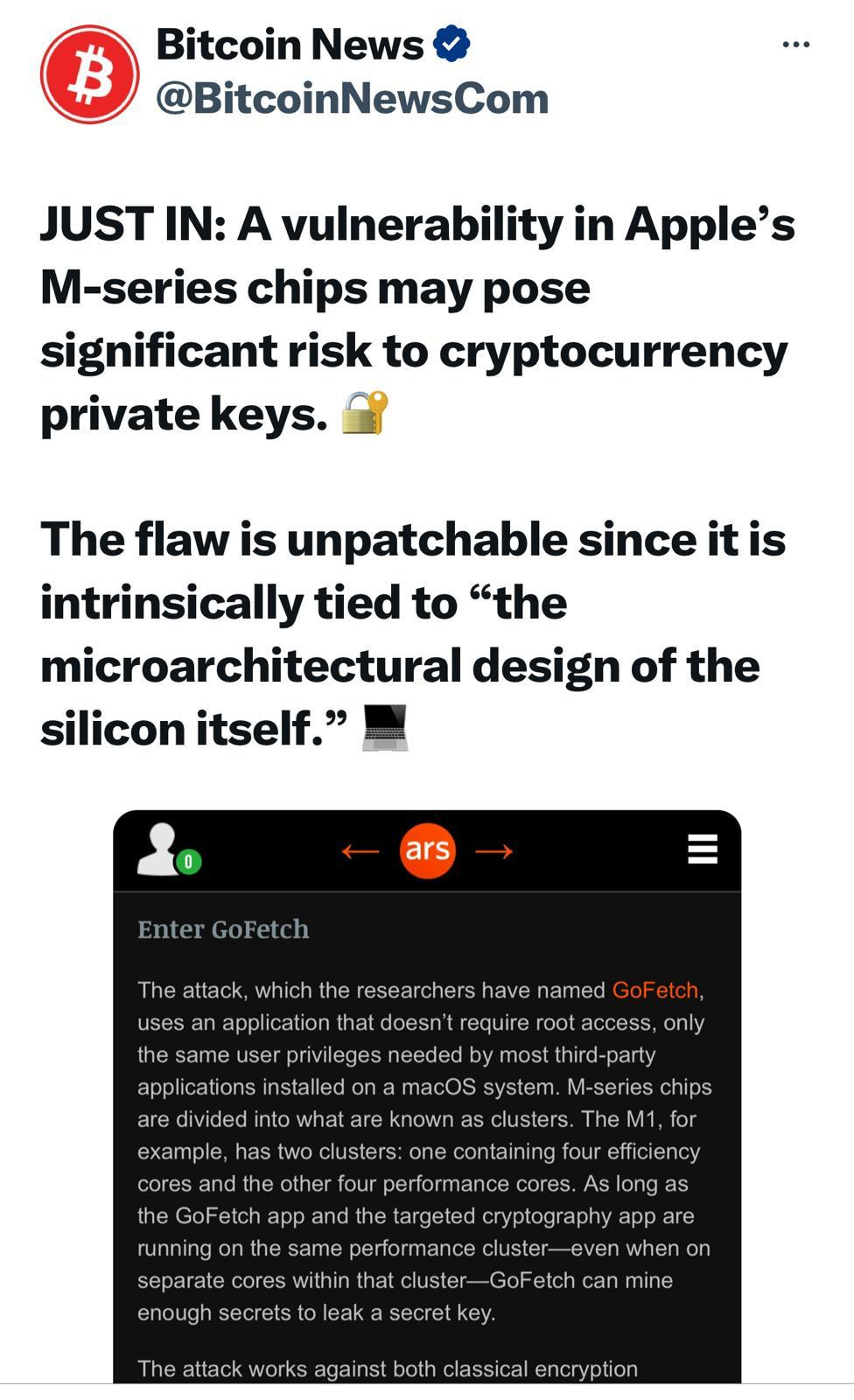Security Flaw in Apple M-Series Chips Affects Wallet Safety