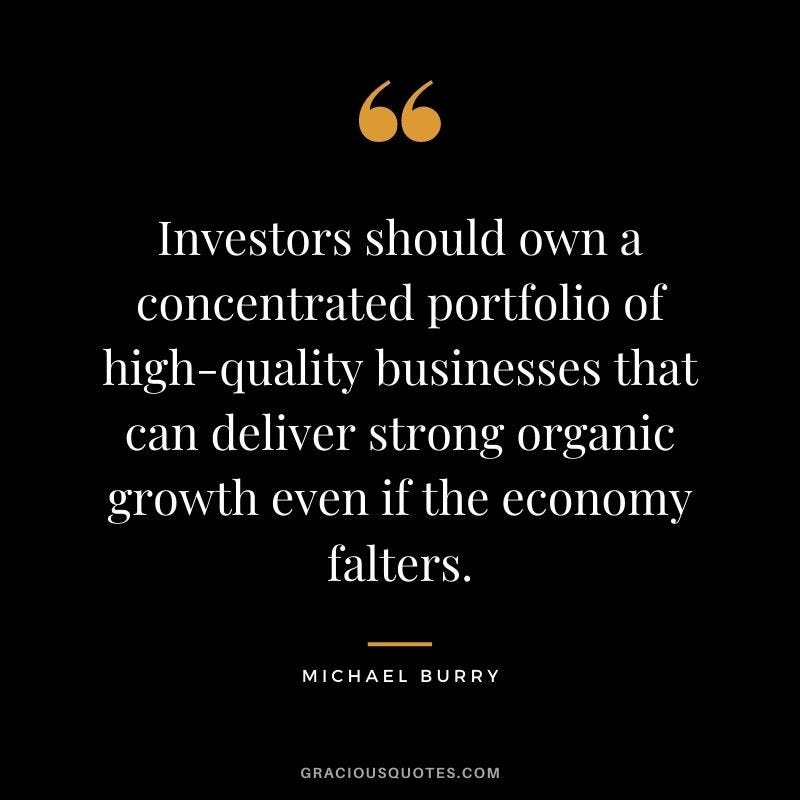 Investors should own a concentrated portfolio of high-quality businesses that can deliver strong organic growth even if the economy falters.