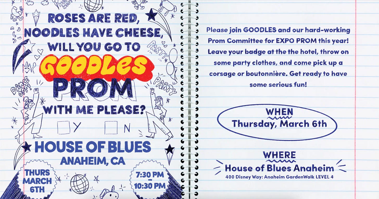 Rose are Red, Noodles have Cheese, will you go to the Goodles Prom with me please? House of Blues Anaheim, CA, Thursday March 6th 7:30pm - 10:30pm