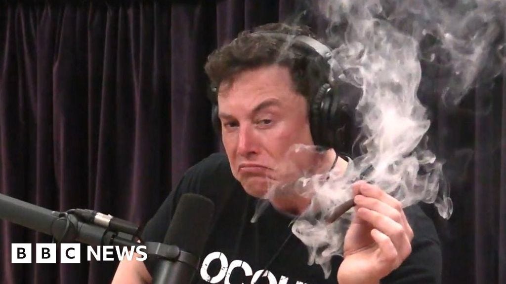 Elon Musk smokes marijuana live on web show