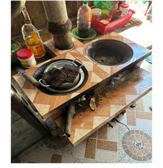 A table with a pot and a pan on it