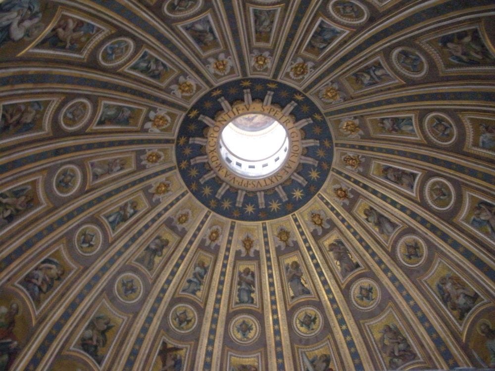 St Peters Basilica dome from below