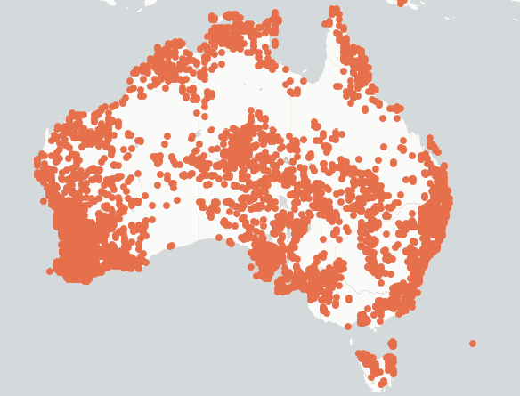 Trachymene distribution.png
