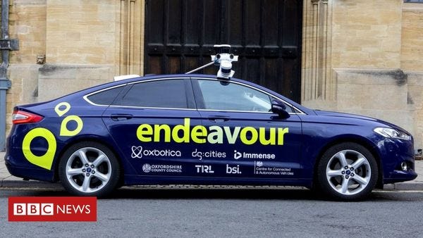 Self-driving car tests begin on Oxford's roads. Self-driving car tests begin on Oxford's roads.